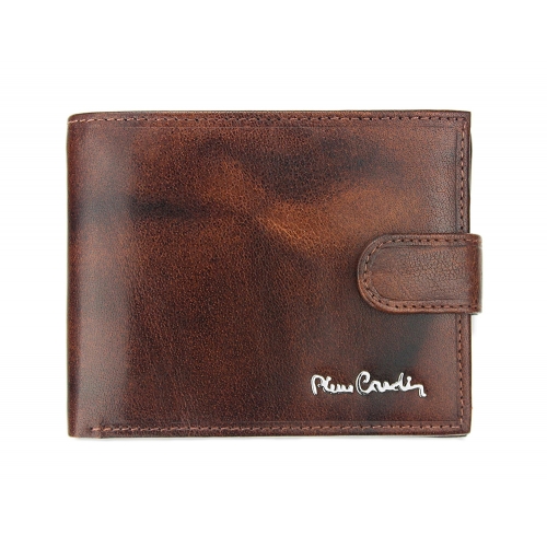 PIERRE CARDIN zapinany skórzany portfel męski RFID kolekcja Fossil